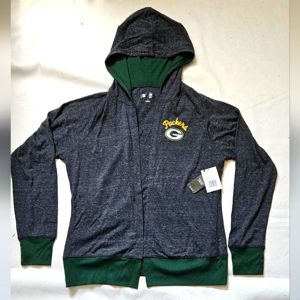 NWT! Green Bay Packers G-III 4Her by Carl Banks Chalk Talk Hoodie Cardigan Large - Picture 3 of 11